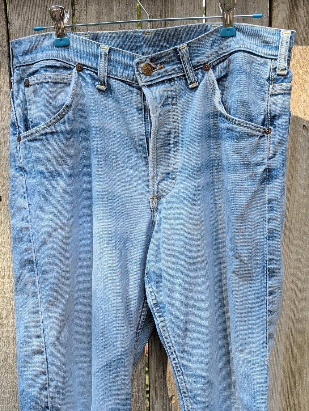 Vintage Lee Riders Relaxed Light Blue Men’s Jeans Denim Button Fly